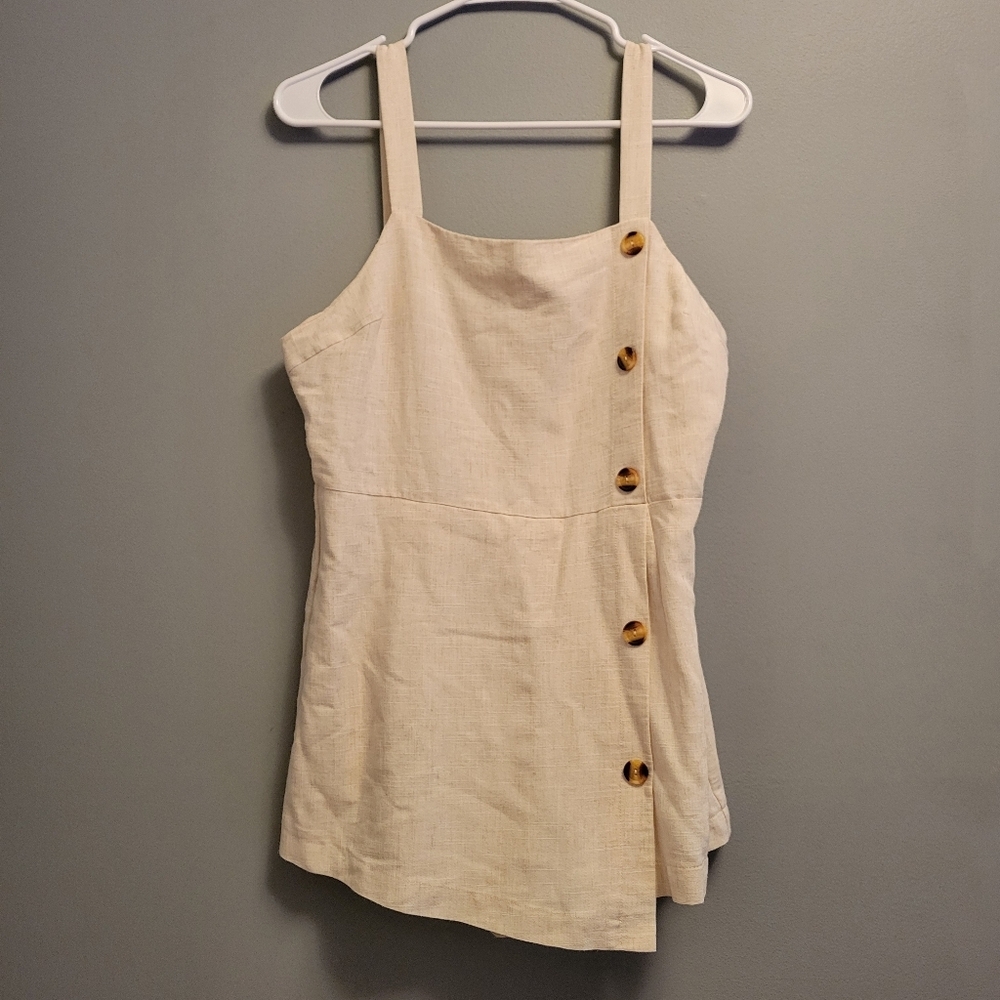 Alter State Romper Dress Large Hidden Shorts Pockets Button Front Womens Boho